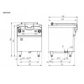 Patelnia indukcyjna Kromet 000.PE-02i, wym. 700x800x900 mm, poj 50l