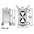 Wózek podgrzewany do talerzy 2 kolumny CPC2-28 Edenox 19005889